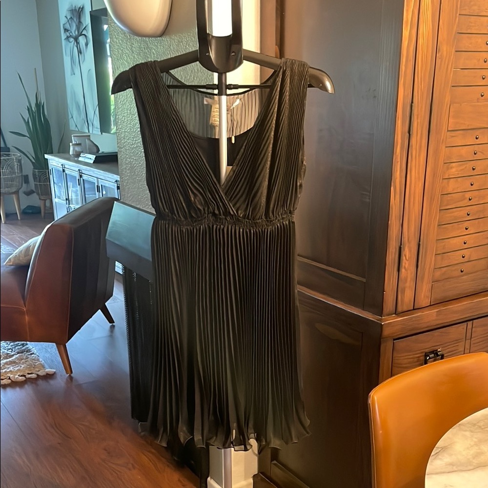 Elegant Black Pleated Dress